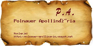 Polnauer Apollinária névjegykártya
